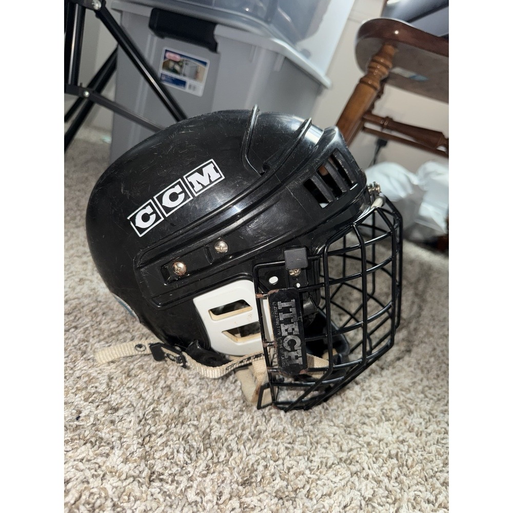 Vintage CCM HT2 Hockey Helmet Black Size 7-7 5/8 Made In Canada 1997‎ RARE